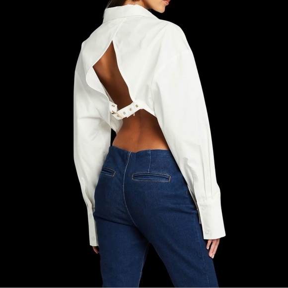 Reformation SER.O.YA NWT White Button Down Shirt Crisp Size X Large - Picture 12 of 12